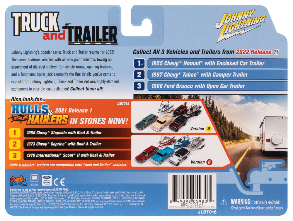 Johnny Lightning 1966 Ford Bronco w/Open Trailer & Tires (King of the Hammers) 1:64 Diecast