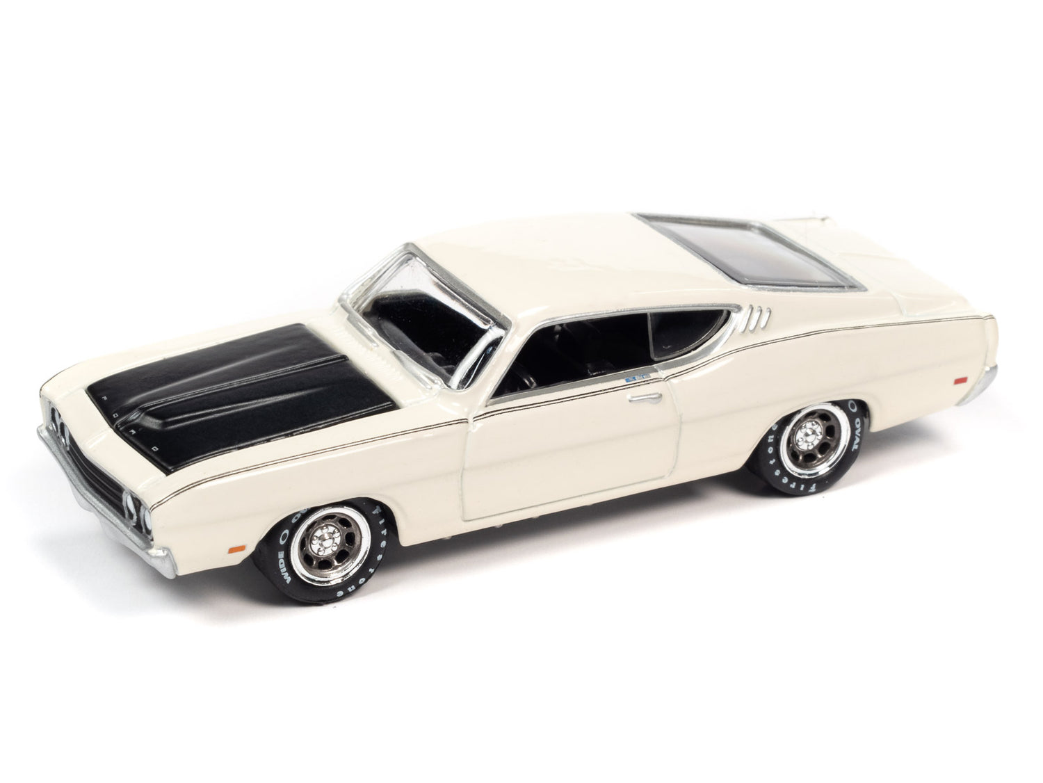 Johnny Lightning Classic Gold 1969 Ford Torino Talledega (Wimbledon White) 1:64 Scale Diecast