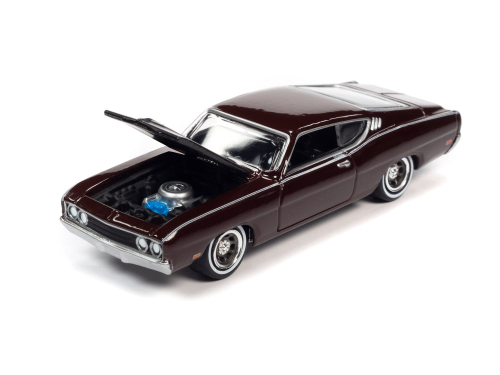 Johnny Lightning Classic Gold 1969 Ford Torino Talledega (Royal Maroon) 1:64 Scale Diecast