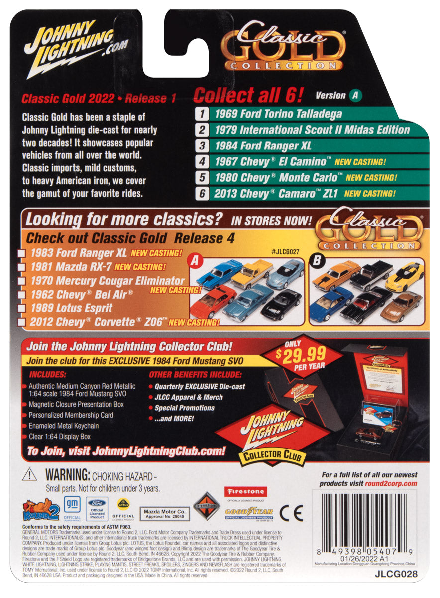 Johnny Lightning Classic Gold 1969 Ford Torino Talledega (Wimbledon White) 1:64 Scale Diecast