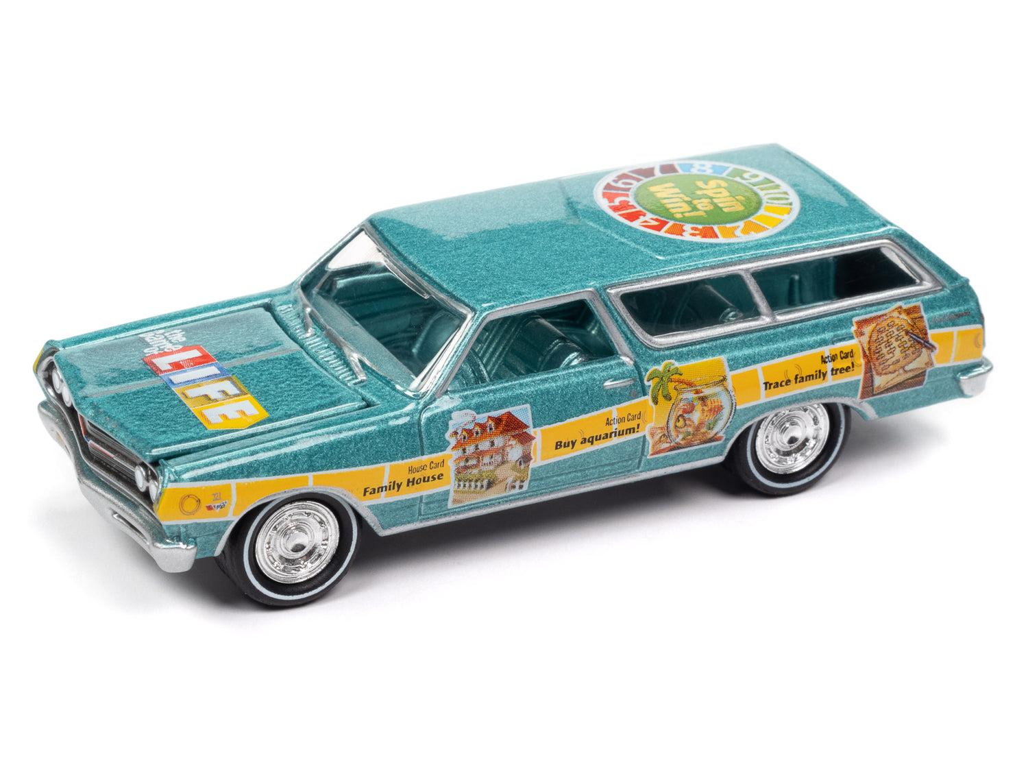 Johnny Lightning Game of Life 1965 Chevy Station Wagon 1:64 Scale Diecast