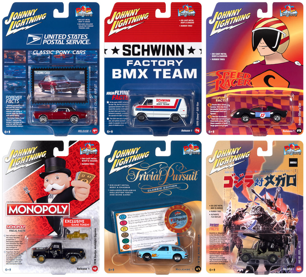 Johnny Lightning Pop Culture 2023 Release 1 (6-Car Sealed Case) 1:64 Diecast