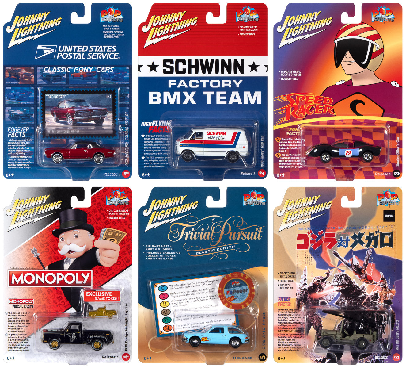 Johnny Lightning Pop Culture 2023 Release 1 (6-Car Sealed Case) 1:64 Diecast