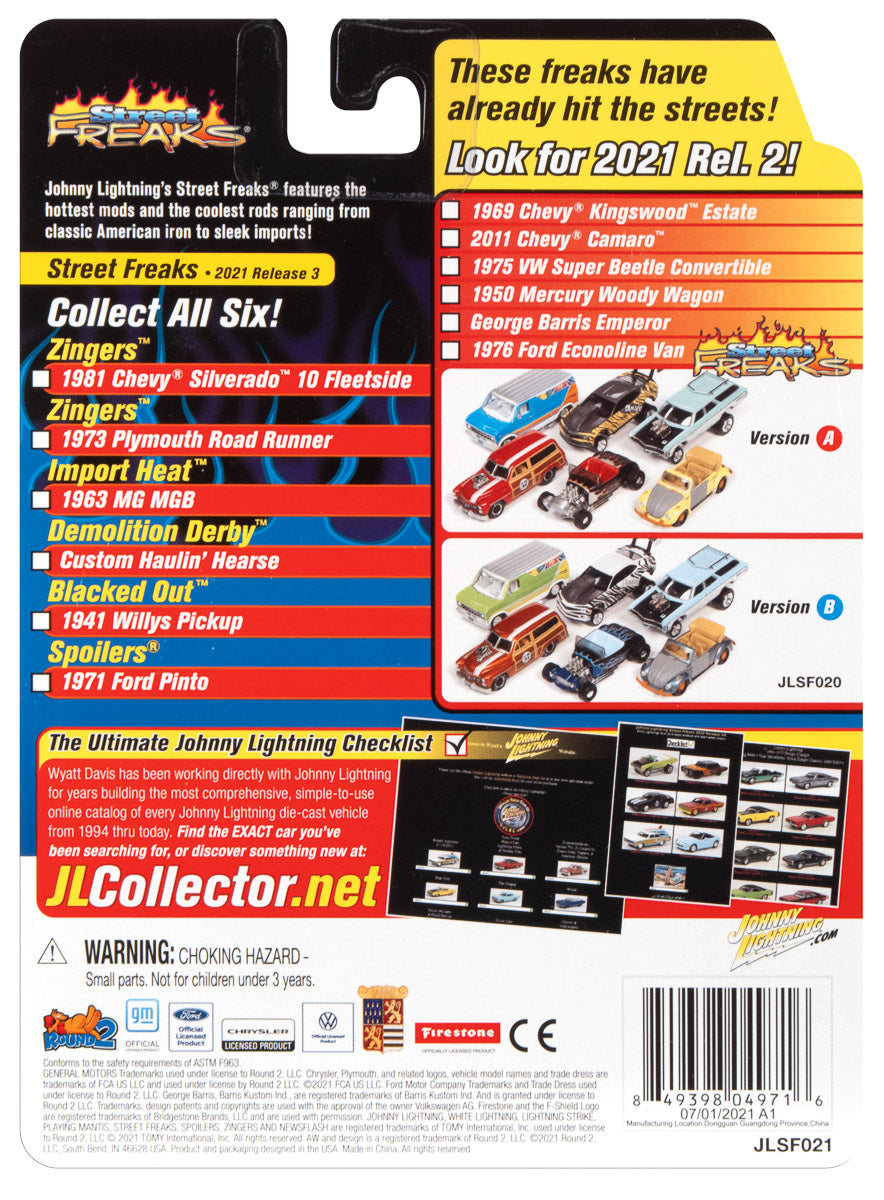 Johnny Lightning Street Freaks 2021 Release 3 Set B (6-Car Sealed Case) 1:64 Scale Diecast