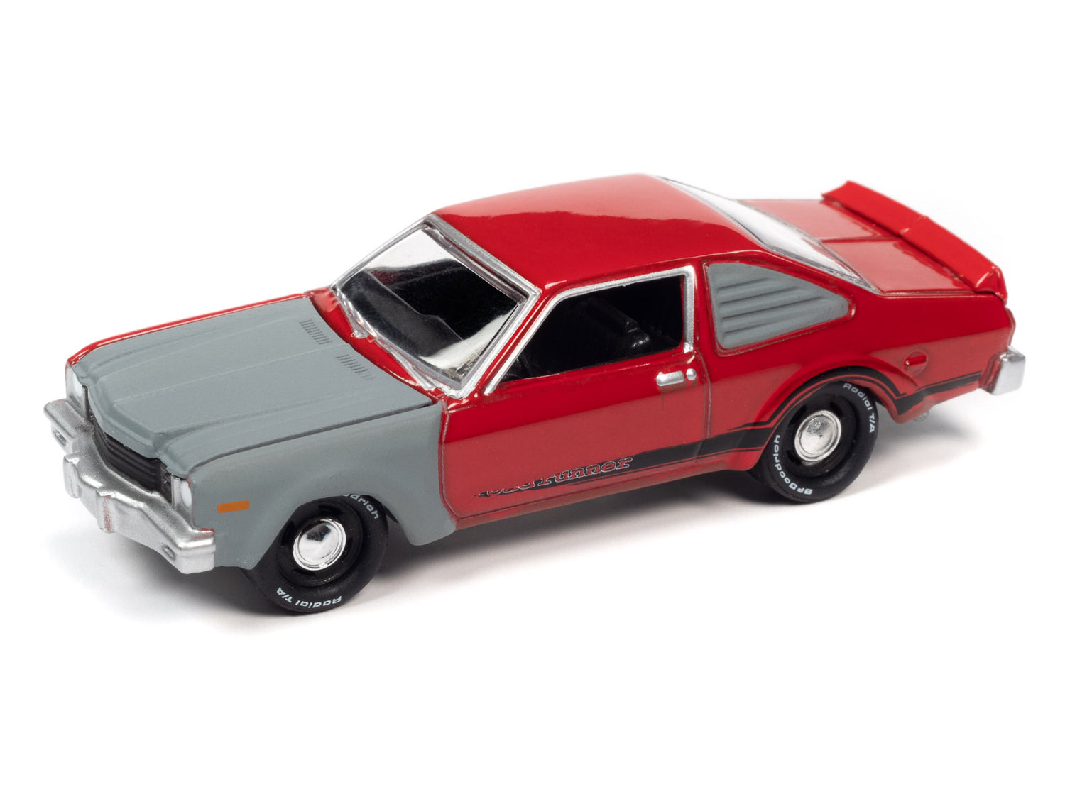 Johnny Lightning Street Freaks 1976 Plymouth Road Runner (Bright Red & Primer Gray) 1:64 Scale Diecast