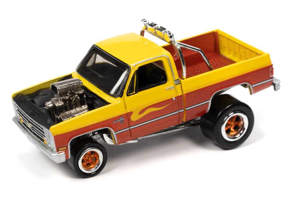 Johnny Lightning Street Freaks 1985 Chevrolet Silverado (Zinger) (Sunflower Yellow & Root Beer Metallic) 1:64 Scale Diecast