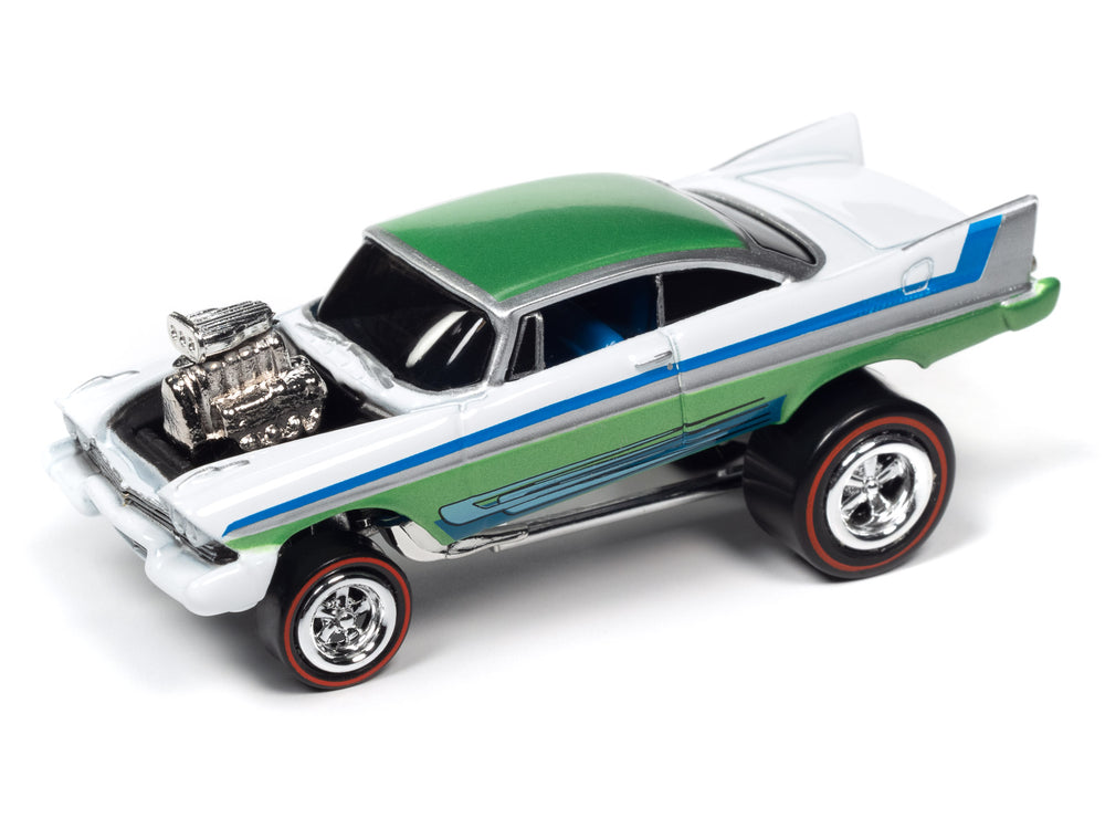 Johnny Lightning Street Freaks 1958 Plymouth Fury (Zingers) (Metallic Lime w/White) 1:64 Scale Diecast