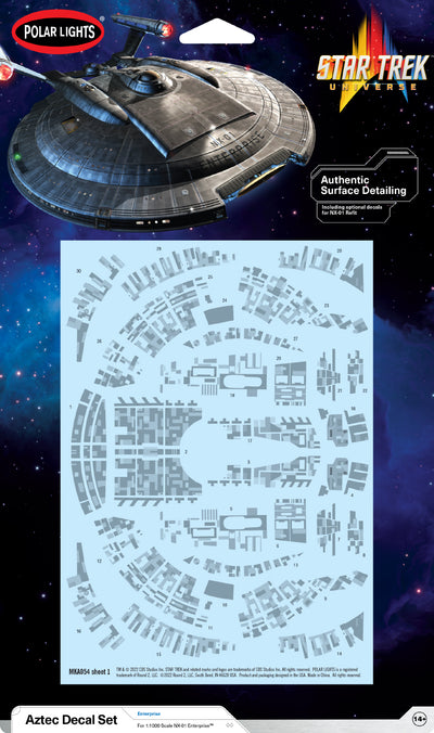 Star Trek NX-01 U.S.S. Enterprise Aztec Decals 1:1000 Scale