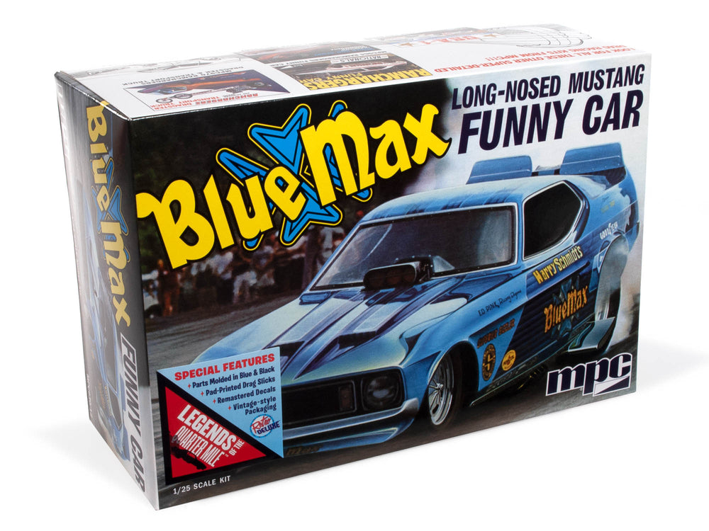 MPC Blue Max Long Nose Mustang Funny Car 1:25 Scale Model Kit - Auto World Store