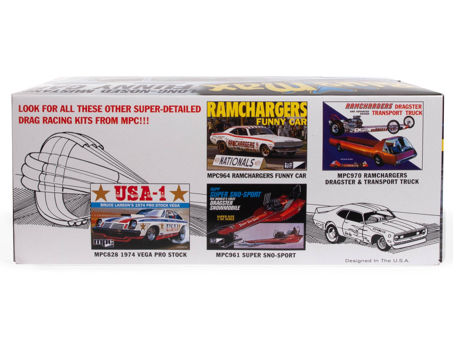 MPC Blue Max Long Nose Mustang Funny Car 1:25 Scale Model Kit - Auto World Store