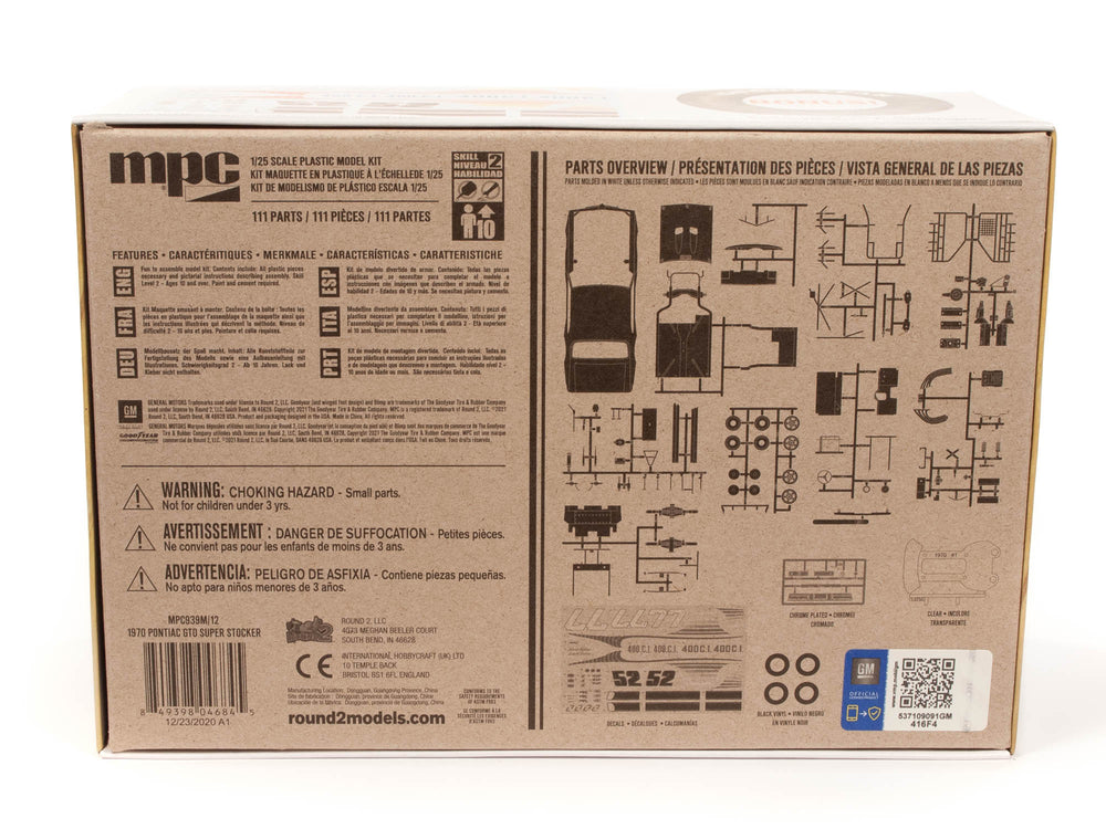 MPC 1970 Pontiac GTO Super Stocker 1:25 Scale Model Kit