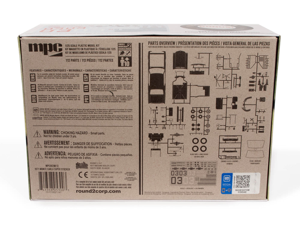 MPC 1971 Chevy Monte Carlo Super Stocker 1:25 Scale Model Kit