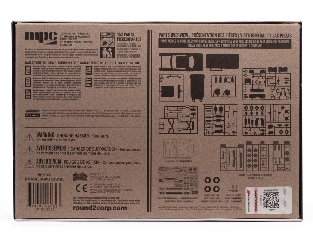 MPC 1970 Dodge Coronet Super Bee 1:25 Scale Model Kit
