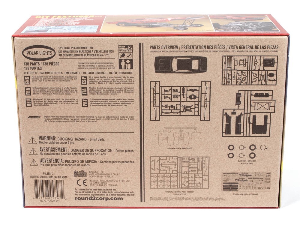 Polar Lights 1969 Dodge Charger Funny Car Mr. Norm 1:25 Scale Model Kit