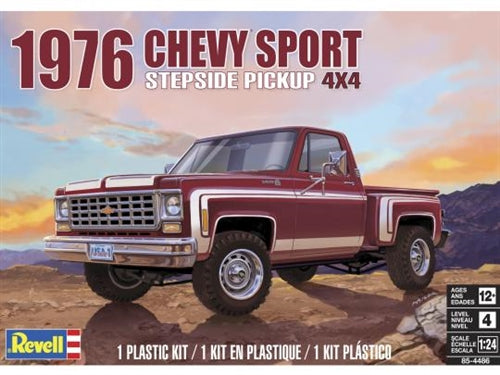 Revell 1976 Chevy Sport Stepside Pickup 4X4 1:24 Scale Model Kit