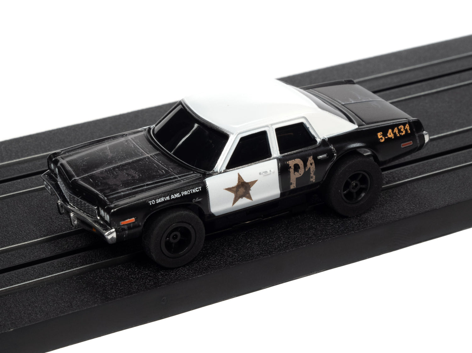 Auto World Xtraction R36 Blues Brothers - Blues Mobile 1974 Dodge Monaco HO Scale Slot Car