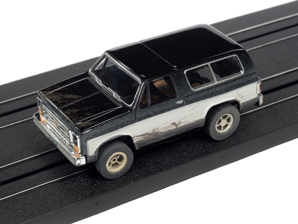 Auto World Xtraction 1977 Chevrolet Blazer (Black/White) HO Scale Slot Car