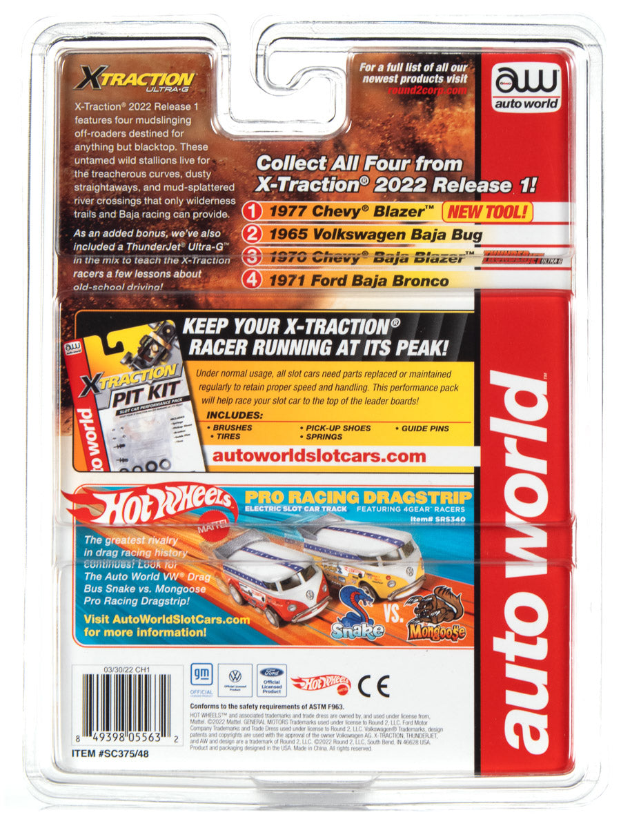 Auto World Xtraction 1971 Ford Baja Bronco (Green) HO Scale Slot Car