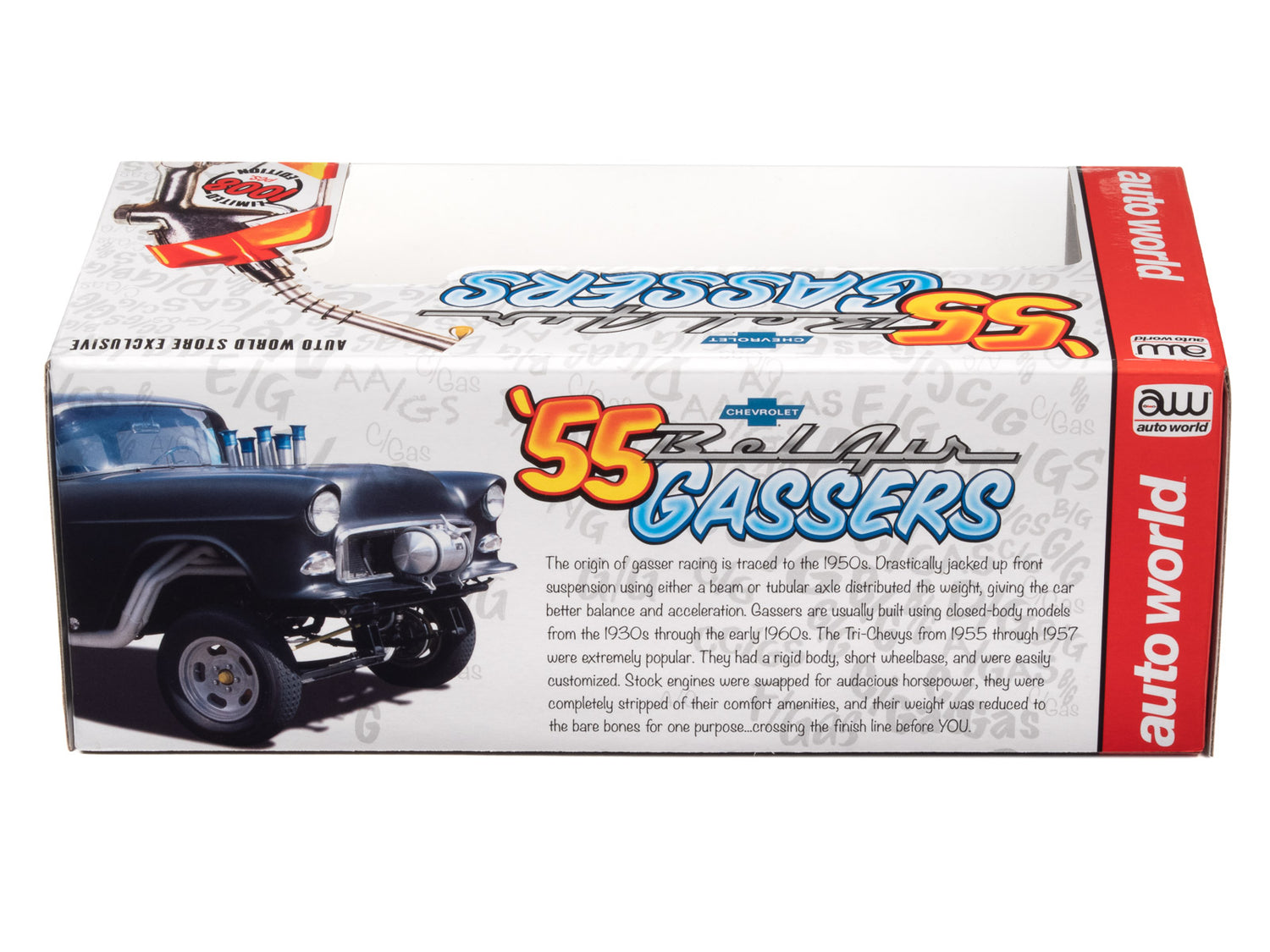 Auto World Xtraction 1955 Chevrolet Bel Air Gassers  (3 Car Set) (AW Exclusive) Slot Cars HO Scale