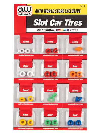 Auto World Colored Silicone Replacement Tires Xtraction (24 Tires) HO Scale