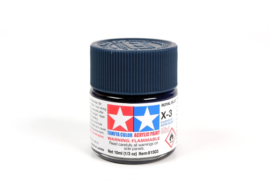 Tamiya Acrylic Mini X3, Royal Blue 10ml Bottle