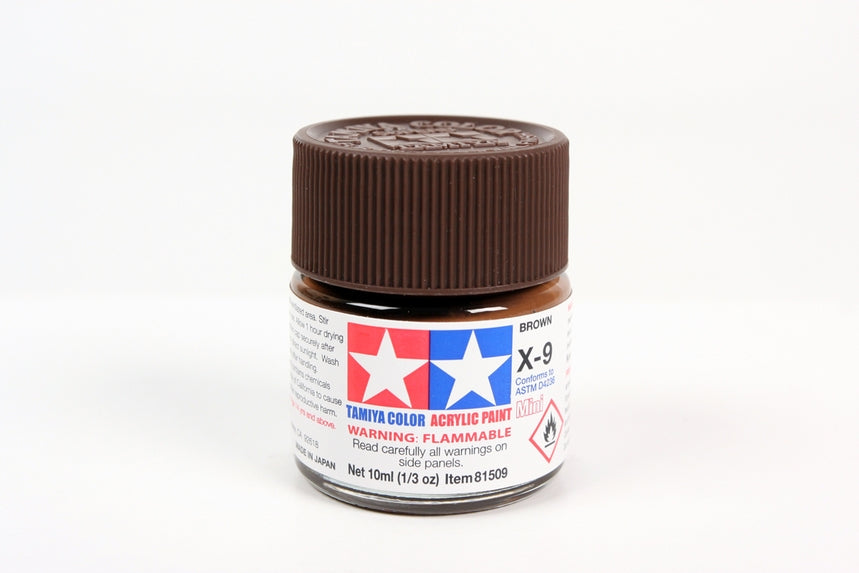 Tamiya Acrylic Mini X9, Brown 10ml Bottle