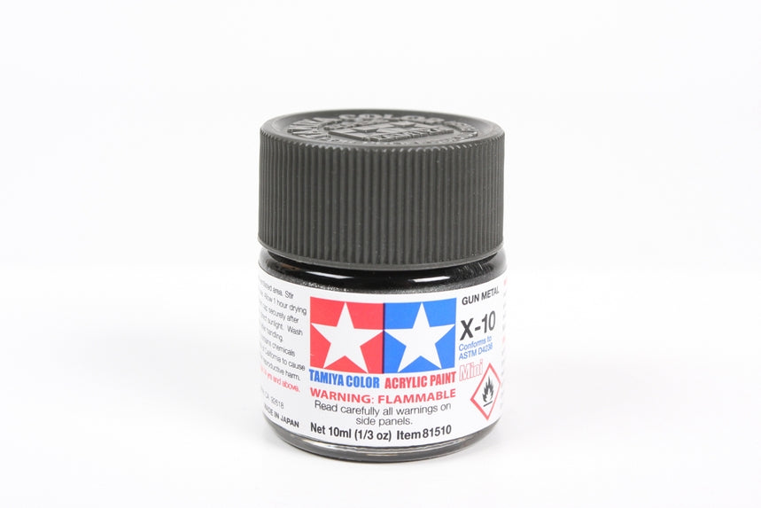 Tamiya Acrylic Mini X10, Gun Metal 10ml Bottle