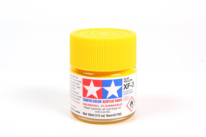 Tamiya Acrylic Mini XF3, Flat Yellow 10ml Bottle