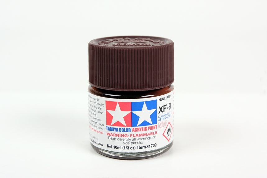 Tamiya Acrylic Mini XF9, Hull Red 10ml Bottle