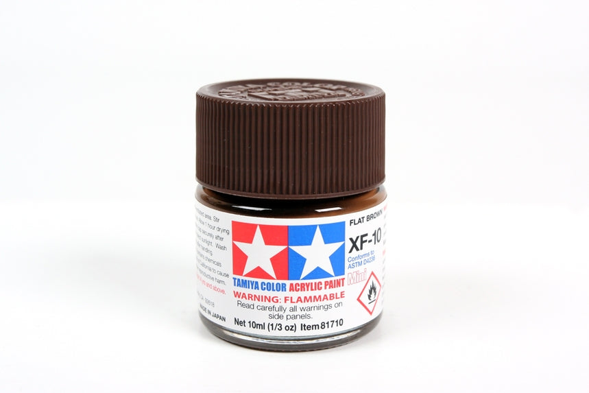 Tamiya Acrylic Mini XF10, Flat Brown 10ml Bottle