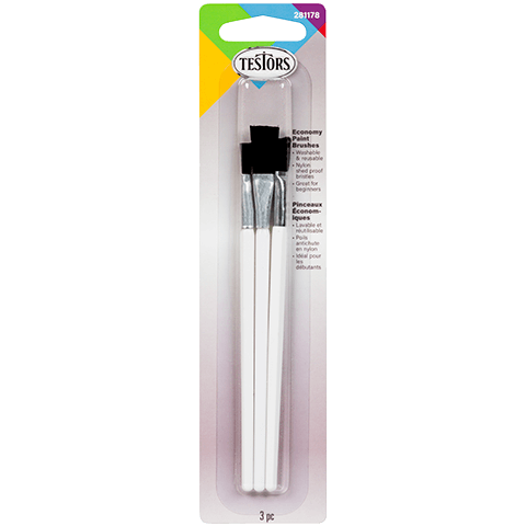 Testors 3 Piece Economy Flat Brush Set