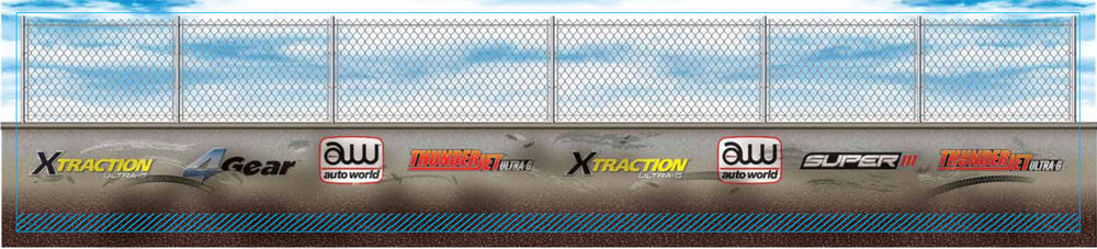 Auto World 14.5" Billboard Race Track Barrier Walls 6 pk HO Scale