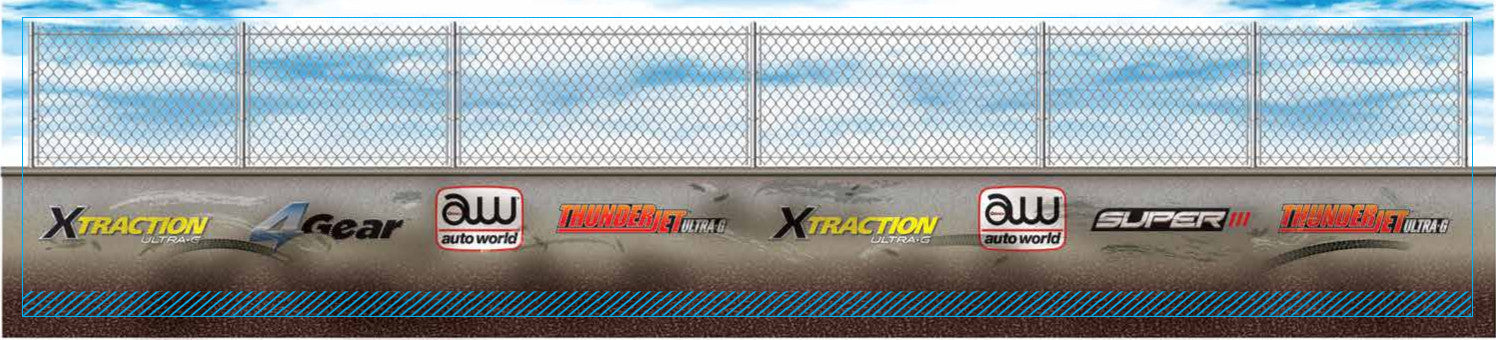 Auto World 14.5" Billboard Race Track Barrier Walls 6 pk HO Scale