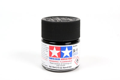 Tamiya Acrylic Mini X1, Black 10ml Bottle
