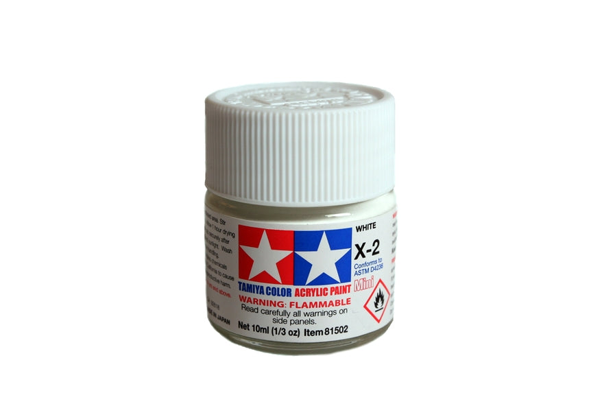 Tamiya Acrylic Mini X2, White 10ml Bottle