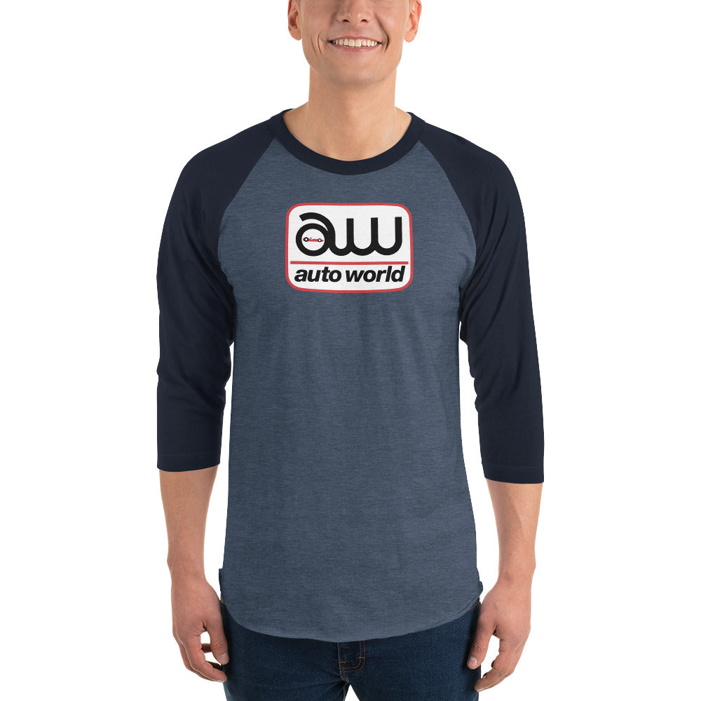 AUTO WORLD LOGO PRINTED T-SHIRT (FRONT) 3/4 Sleeve Raglan Shirt