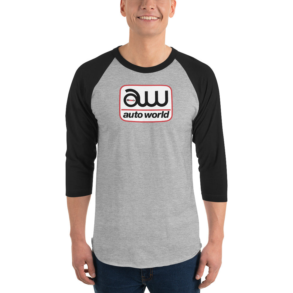 AUTO WORLD LOGO PRINTED T-SHIRT (FRONT) 3/4 Sleeve Raglan Shirt