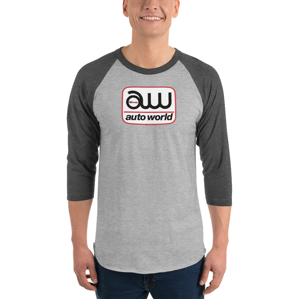 AUTO WORLD LOGO PRINTED T-SHIRT (FRONT) 3/4 Sleeve Raglan Shirt