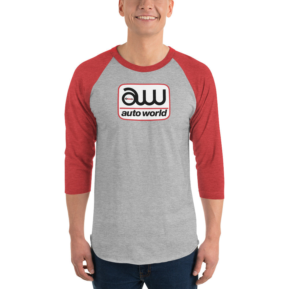 AUTO WORLD LOGO PRINTED T-SHIRT (FRONT) 3/4 Sleeve Raglan Shirt