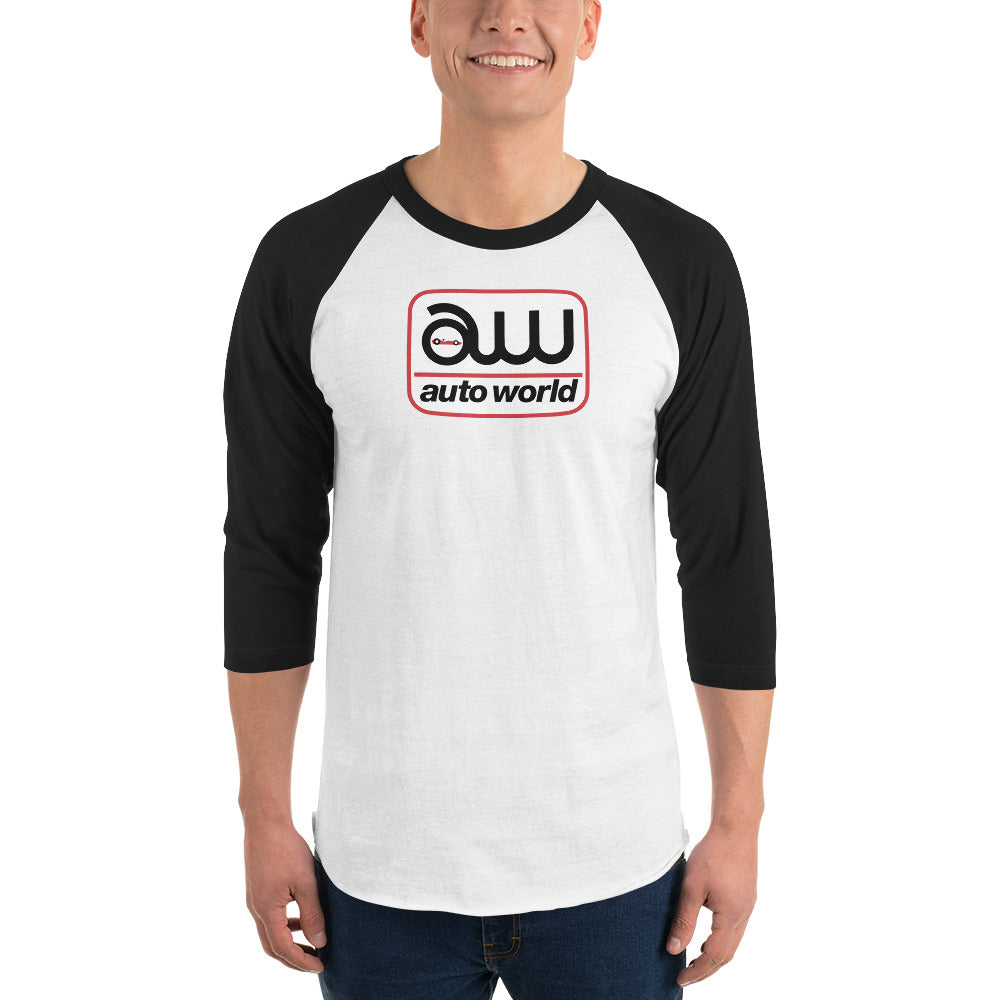 AUTO WORLD LOGO PRINTED T-SHIRT (FRONT) 3/4 Sleeve Raglan Shirt