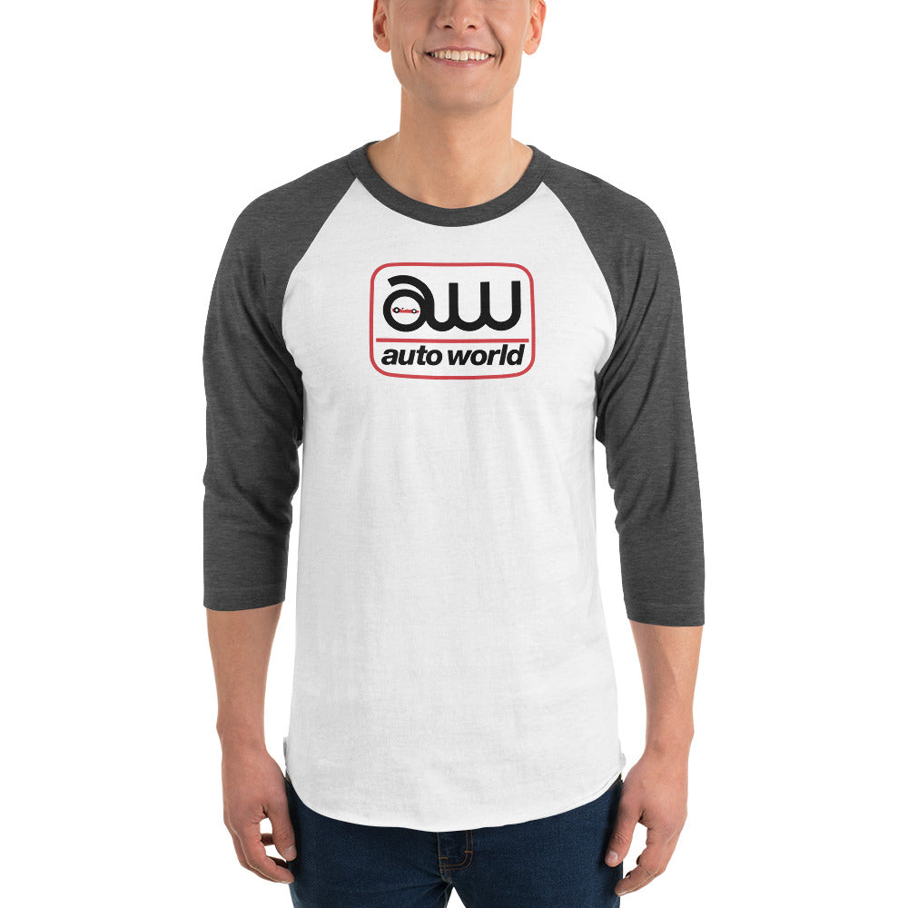 AUTO WORLD LOGO PRINTED T-SHIRT (FRONT) 3/4 Sleeve Raglan Shirt