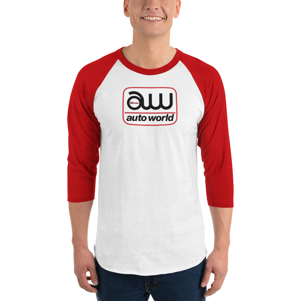 AUTO WORLD LOGO PRINTED T-SHIRT (FRONT) 3/4 Sleeve Raglan Shirt