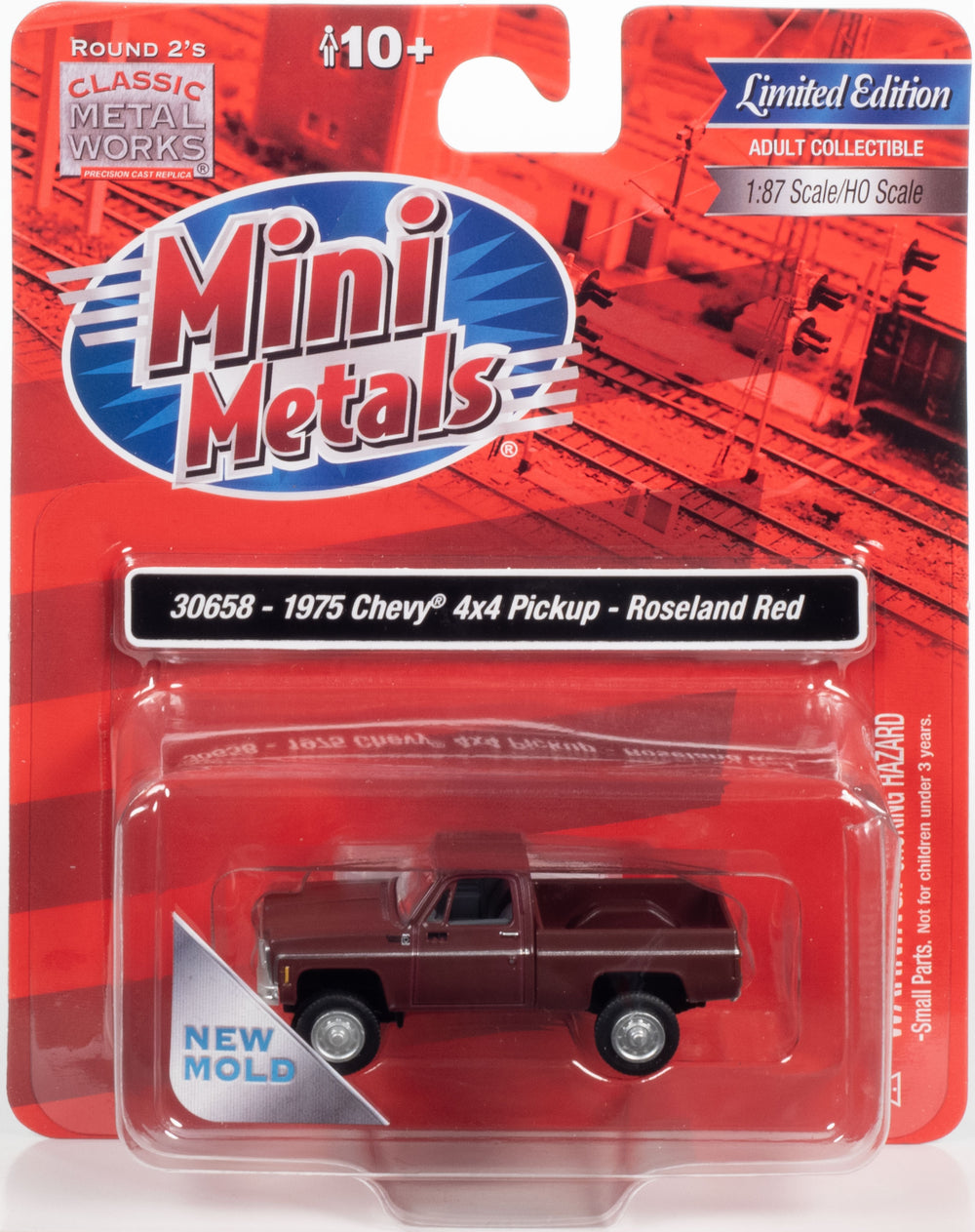 Classic Metal Works 1975 Chevy Pickup 4x4 (Roseland Red) 1:87 HO Scale
