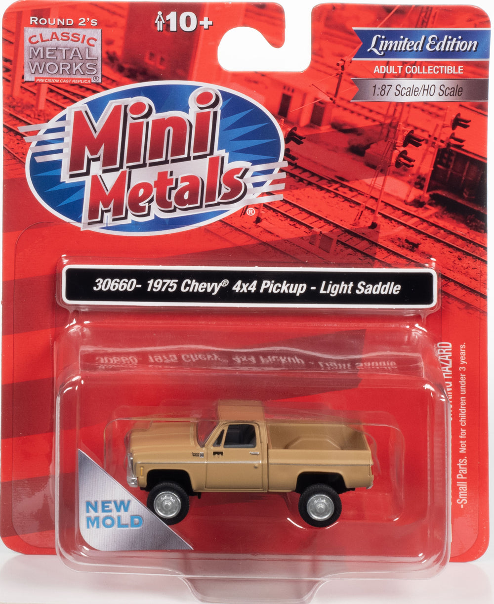 Classic Metal Works 1975 Chevy Pickup 4x4 (Light Saddle) 1:87 HO Scale