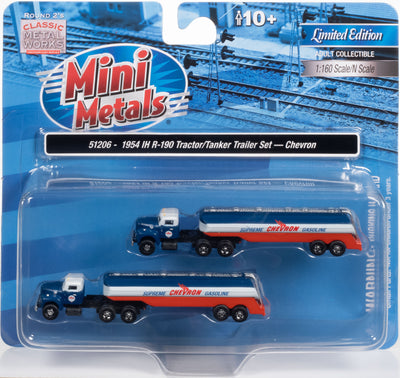 Classic Metal Works 1954 IH R-190 Tractor w/Tanker Trailer 2-Pack (Chevron) 1:160 N Scale