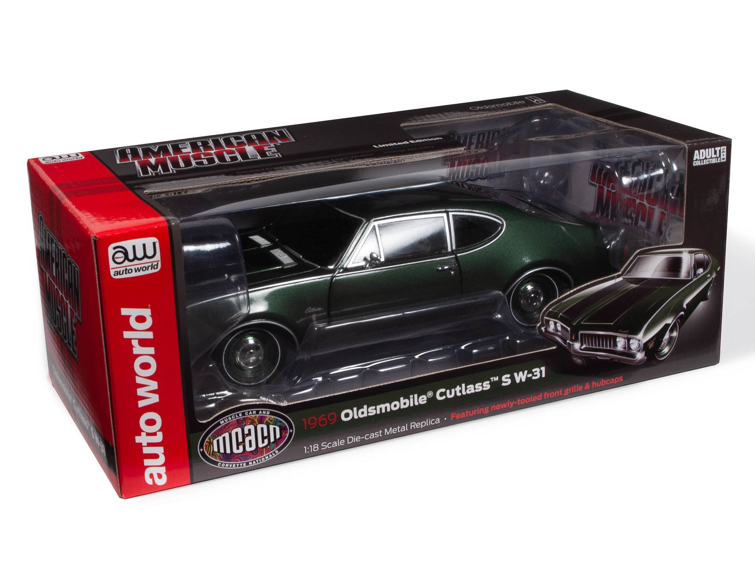 American Muscle 1969 Oldsmobile Cutlass W-31 Post Coupe (MCACN) 1:18 Scale Diecast