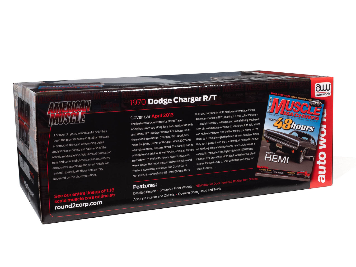 American Muscle 1970 Dodge Charger R/T (Hemmings Muscle Machines) 1:18 Scale Diecast - Auto World Store