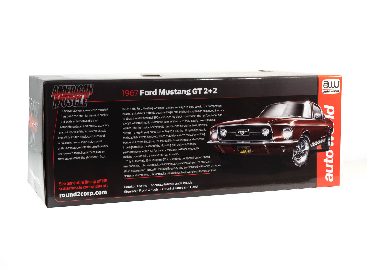 American Muscle 1967 Ford Mustang 2+2 GT 1:18 Scale Diecast