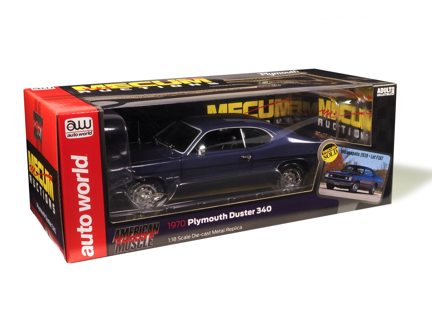 American Muscle 1970 Plymouth Duster 340 Mecum Auctions 1:18 Scale Diecast