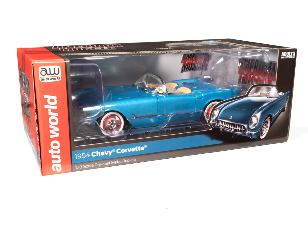 American Muscle 1954 Chevrolet Corvette Convertible 1:18 Scale Diecast - Auto World Store